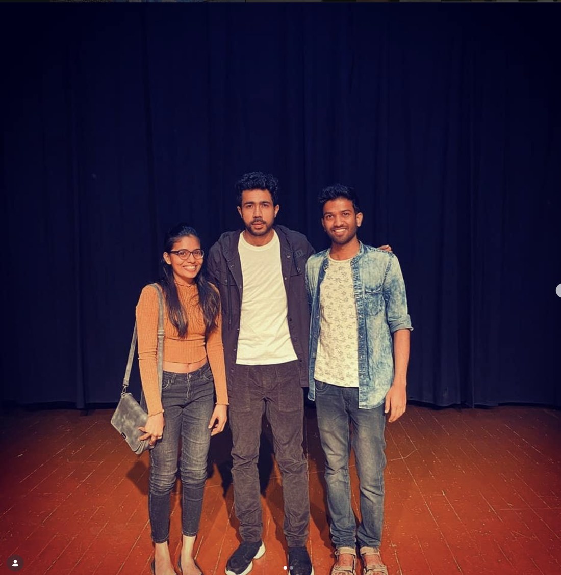 Savan with stand-up comedian Abhishek Upamanyu after a show